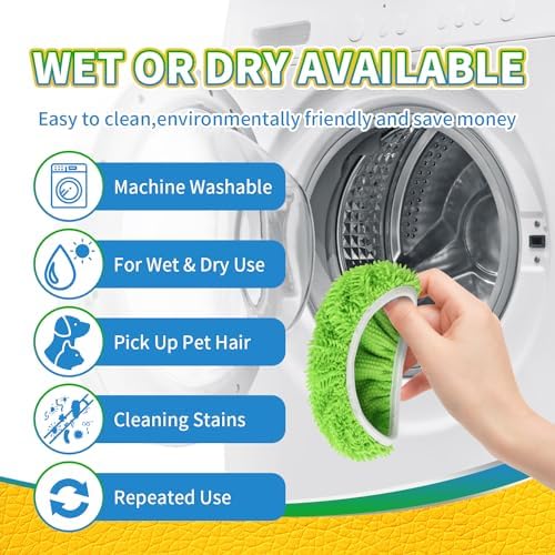 6Pcs Reusable Microfiber Mop Pads Compatible with Swiffer Sweeper, Wet and Dry Flat mop Cover, Replacement Sweeping Mopping pad Refills for Surface/Hardwood Floor Cleaning