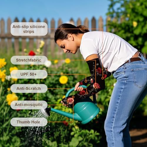 ShinHye UV Cooling Sleeves Gardening Sleeves UV Protection Anti-Scratch Sun Protection Arm Sleeves for Garden Outdoors