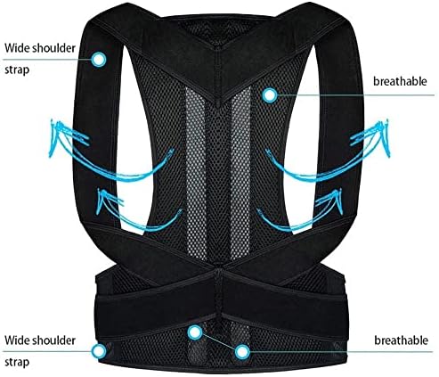 XS-5XL Plus Size Full Back Brace And Posture Corrector For Men And Women Adjustable Shoulder Straightener Teenager Student Scoliosis And Hunchback Correction(Black,5X-Large)