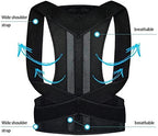 XS-5XL Plus Size Full Back Brace And Posture Corrector For Men And Women Adjustable Shoulder Straightener Teenager Student Scoliosis And Hunchback Correction(Gray,4X-Large)