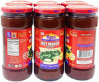 Rani Hot Mango Chutney (Spicy Indian Preserve) 18oz (1.1lbs) 500g Glass Jar, Ready to eat, Vegan, Pack of 5+1 FREE ~ Gluten Free, All Natural, NON-GMO
