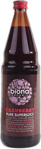 Biona | Cranberry Juice 100% Pure | 6 x 750ML