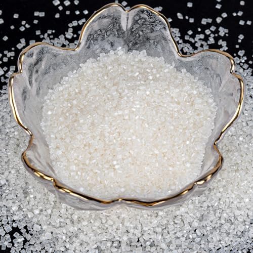 Twisweet White Sprinkles, Edible Sanding Sugar Crystals for Cake Decorating, Extra Fine Candy Sprinkles for Baking, Cupcake Topping Ice Cream Donut Cookies Decoration, Wedding Party Christmas Supplies (150g/5.3oz)