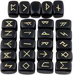 mookaitedecor Black Obsidian Runes Stones Set & 6 Facted Crystal Pendulum for Divination Dowsing Meditation Balancing