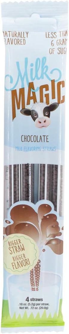 Milk Magic Chocolate Flavor Straws, Single 4ct Package
