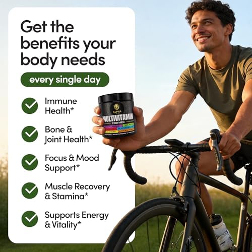 Alpha Tribe Multivitamin for Men with Sea Moss, Black Seed Oil, Ashwagandha, Turmeric Bladderwrack, Burdock,Vitamin C, Elderberry, Manuka, Yellow Dock | Daily Men's Vitamins and Minerals Supplement