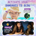 50 Count Kids Bandaids, Glow in The Dark & Waterproof Bandages, One Size Cute Bandaids for Kids and Adults, 5 Styles Adhesive Bandages for Minor Cuts, Scrapes, Wounds and First Aid