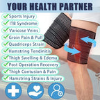 2 Pcs Hamstring & Thigh Compression Wraps, Adjustable Thigh Compression Braces, Quad Support for Men and Women, Versatile Compression Bandages for Knee, Calf, Arm