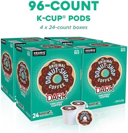 The Original Donut Shop Dark Coffee, Keurig Single-Serve K-Cup Pods, Dark Roast, 96 Count
