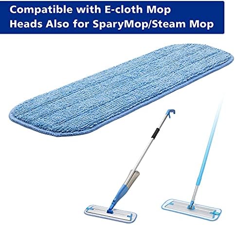 Replacement Washable Microfiber Absorbing Mop Head - Compatible with E-Cloth Deep Clean Mop Head, Wet & Dry Cleaning Cloth Refills for All Hard-Floor (Blue) 6Pack