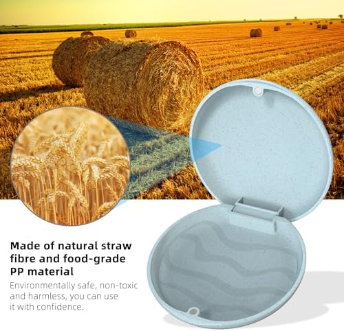 Retainer Case, Retainer Case Slim, Mouthguard Case, Orthodontic Case, Wheat Straw Box, Blue