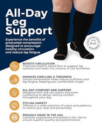 Pembrook Plus Size Compression Socks for Women Wide Calf - 3 Pairs, 20-30mmHg Extra Wide Calf Compression Socks, Up to 4XL