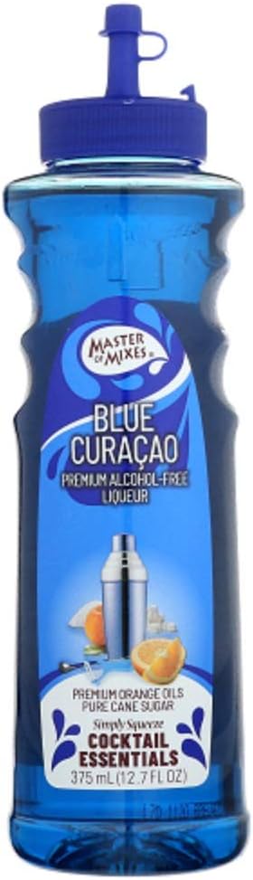 Master of Mixes Cocktail Essentials Blue Curacao, 375 ML Bottle (12.7 Fl Oz), Individually Boxed