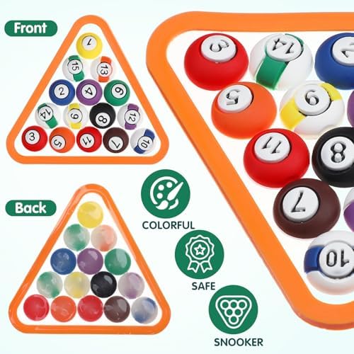 NUOBESTY Flexible Glue Billiards Cake Decor 3.15 Inch Mini Billiards Theme Cake Topper for Pool Party Decorating Supplies