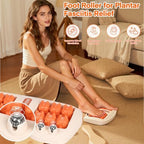 Meifuly Double Foot Massage Roller for Plantar Fasciitis, Portable Dual Foot Roller Tool for Home Use(Orange)