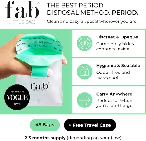 Fab Little Bag Starter Plus Pack - 45 Sanitary Disposal Bags Plus Recyclable Refill Pack for Out and About (45 Pack)