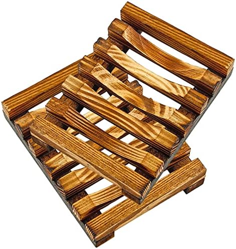 Jiozermi 15 PCS Wooden Soap Dish for Bar Soap, Bathroom Wooden Soap Bar Holder for Shower, Wood Soap Tray Saver for Bathroom, Kitchen