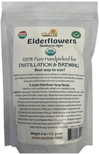 DRIED ELDERFLOWERS 4oz eSutras Organics ELDERFLOWER WINE SHINE JELLY CORDIAL SYRUP