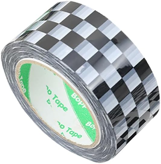 SagaSave 1PCS Waterproof Packaging Tape Decorative Checkered Pattern Tape for Packing Shipping Moving and Storage Business Packaging Supplies (1.96" x 109 Yard)