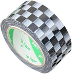 SagaSave 1PCS Waterproof Packaging Tape Decorative Checkered Pattern Tape for Packing Shipping Moving and Storage Business Packaging Supplies (1.96" x 109 Yard)