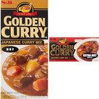 S&B Golden Curry Sauce Mix Bundle - Hot 3.2 oz and Extra Hot 7.8 oz Japanese Curry Mix