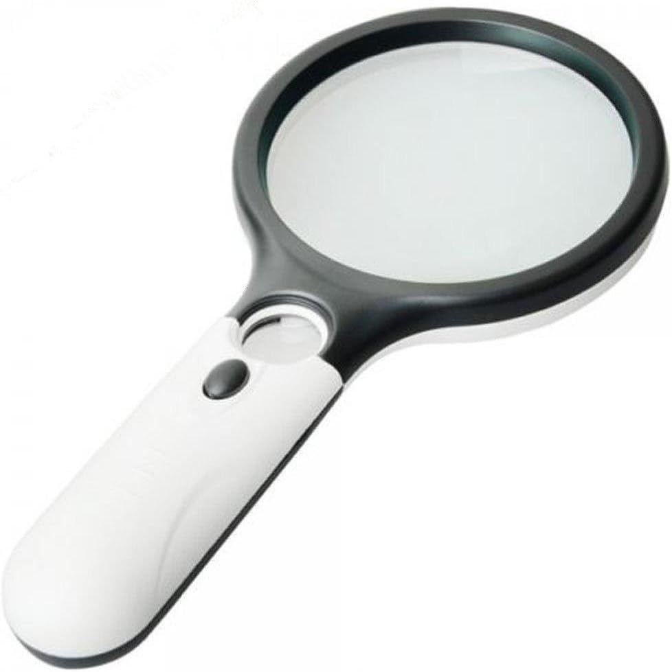 Magnifier 3 LED Light, Marrywindix 3X 45X Handheld Magnifier Reading Magnifying Glass Lens Jewelry Loupe White and Black