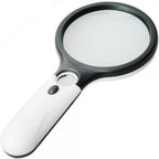 Magnifier 3 LED Light, Marrywindix 3X 45X Handheld Magnifier Reading Magnifying Glass Lens Jewelry Loupe White and Black