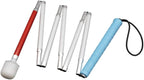 Aluminum Mobility Folding White Cane for Vision Impaired and Blind People (Folds Down 7 Sections) (Blue Handle, 135cm (53.1 inch))
