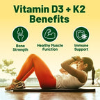 Vegan Vitality Vitamin D3 K2 4000IU (100mcg) with Coconut Oil, 100% Plant Based Vegan Vitamin D for Vegan and Vegetarian - 60 Capsules