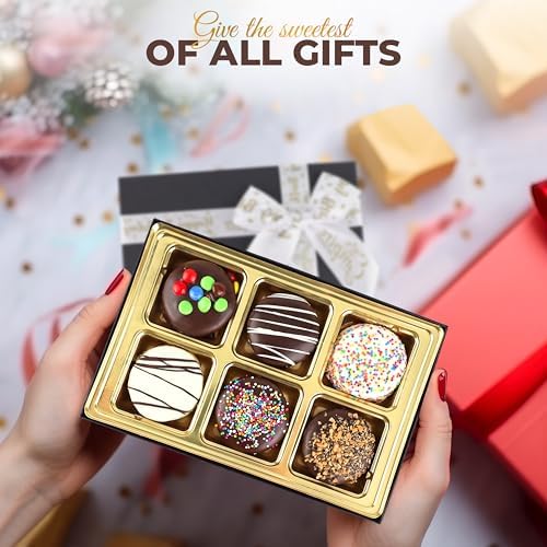 Chocolate Cookies Birthday Gift Basket for Men and Women - Gourmet Happy Birthday treats for Food Gifts, Chocolate Gift Box by Empire Delights, 6 Count