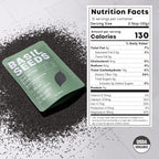 Basilia Basil Seeds Organic for Eating | 2x More Fiber than Chia | Nutrition-Packed Edible Basil Seeds Superfood for Breakfast, Smoothies & Drinks | Keto Friendly & Gluten Free | 1lb Bag