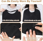 Double Layer Waterproof Adult Bibs, Black Stretchable Bibs with Crumb Catcher, Adjustable Neck for Secure Comfortable Fit, Ideal for Protecting Adult Elderly Clothing Dignity During Meals