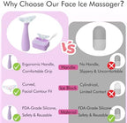 Azrra Ice Roller for Face and Dermaplane Razor, Ice Face Roller Reduces Puffiness, Minimize Pores, Reusable Massage Silicone Ice Mold with 2 Dual-head Face Razor