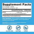 Doctor's Best MSM Supplement 1500mg for Men & Women - Supports Hair, Skin, Nails, Joint Health, & Mobility, Delivers Beneficial Sulfur with OptiMSM, Gluten Free, Non GMO, Vegan - 120 Tablets