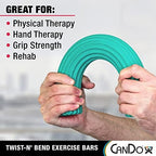 CanDo Twist-n' Bend Flexible Resistance Bars For Grip And Forearm Strengthening, Physical Therapy, Rehabilitation, Golf Training, Tennis Elbow, Injury Recovery, and Pain Relief