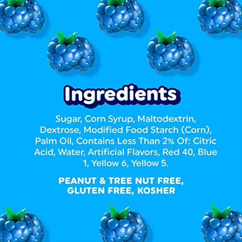 Airheads Full-Size Bars, Blue Raspberry Flavor, Easter Candy Bulk, Easter Basket Essentials Stuffers for Kids and Adults, Individually Wrapped Taffy, 36 Count Box