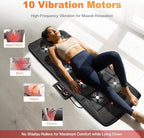 CILI Full Body Massage Mat with Heat, Vibration Back Massage Pad, Full Body Massager for Bed Chair Sofa, Massage Mattress Pad