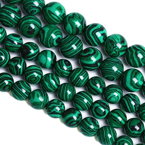 10MM 36PCS Green Malachite Spacer Loose Beads for Jewelry Making DIY Bracelet Necklace 1 Strand 15’’