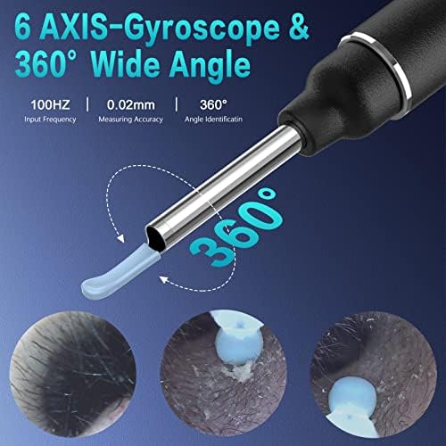 LMECHN Ear Wax Removal Kit 1920P HD, WiFi Ear Cleaner Camera Diameter 3mm, Earwax Remover Tool with 6 Ear Spoon, Ear Camera with 8 Pcs Ear Set, Earwax Camera Cleaner for iOS and Android(Black)