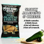 Pork King Good Smoky Jalapeño & Cheese Pork Rinds (Chicharrones) (4 PACK) Keto Snacks