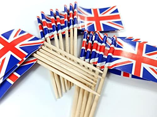 JBCD United Kingdom UK Toothpick Flag British Mini Small Union Jack Cupcake Topper Flags, 200pcs