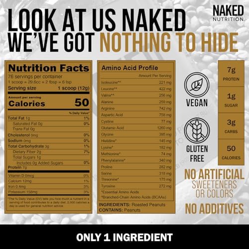 2 LB Powdered Peanut Butter from US Farms – Bulk, Only 1 Ingredient - Roasted Peanuts, Vegan, No Additives, Preservative Free, No Salt, No Sugar - 76 Servings - NAKED PB