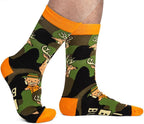 Funny Socks for Men Women - Novelty Letter Print Fun Crew Socks, Breathable Colorful Dress Sock Festival Gifts
