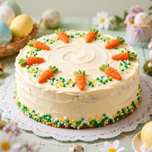 Easter Green Nonpareils Sprinkles for Cake Decorating, 150g/5.29oz, Edible Yellow Green&White Sugar, Easter Cake Decorations, Cupcake&Cookies Topper, Party Easter Spring Supplies