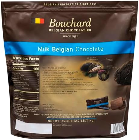 Bouchard Belgian Milk Chocolate Napolitains 35.3 OZ (2.2 LB/1KG)