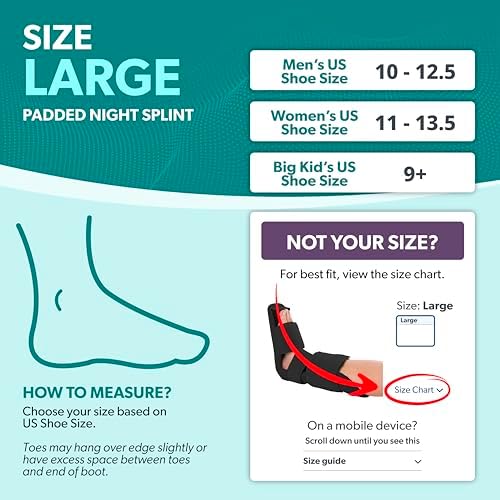 BraceAbility Padded 90 Degree Plantar Fasciitis Boot | Soft Dorsiwedge Night Splint to Stabilize Foot and Ankle, Stretches Plantar Fascia Ligament and Supports Achilles Tendon (Large)