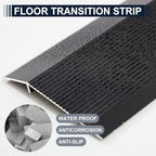 2 Pcs Aluminum Floor Transition Strip Thickness About 1.8 mm 36 Inch Threshold Ramps for Doorway Door Threshold Reducer Doorway Edge Trim Suitable for Threshold Height Less Than 1.6 Inches (Black)