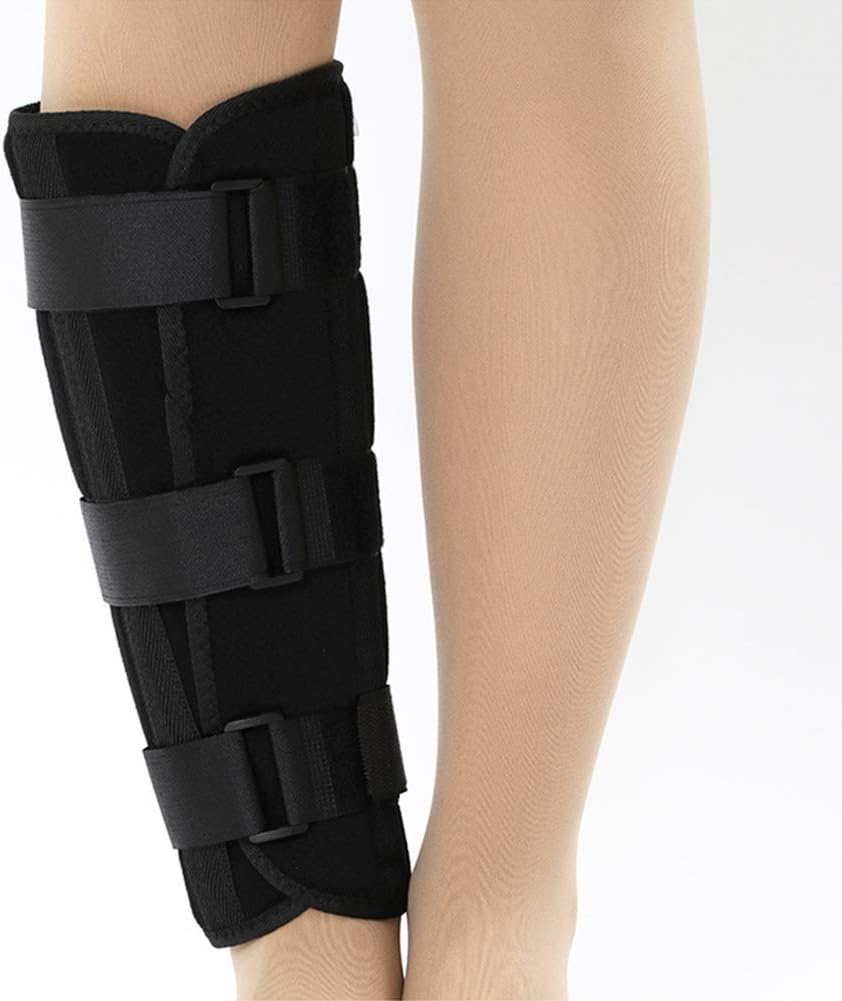 Shank Calf Support Night Splint Support Joint Brace, Tibia and Fibula Fracture Orthosis External Adjustable Fixation Strap Wrap Sleeve Belt Protector,Right-L