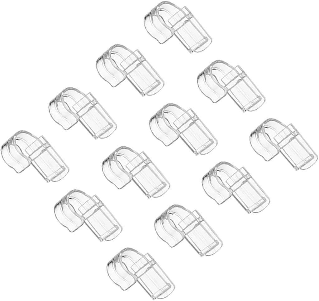 Uonlytech 12pcs Transparent Hanging Clip Hooks for Bathroom Storage Plastic Multi-use Laundry Clips for Toothpaste Facial Items Towel Organization and Home Hanging
