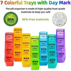 XL Large Weekly Pill Organizer 4 Times a Day, 7-Day Pill Boxes AM PM, Big Compartments Pill Case, Monthly Medication Organizer 28 Days Dispenser for Fish Oils, Vitamin Holder Supplement